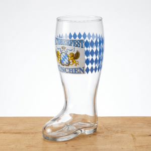 RARE Oktoberfest München Beer Boot – Discontinued Lion Crest Design – 1L Glass – Bavarian Diamonds